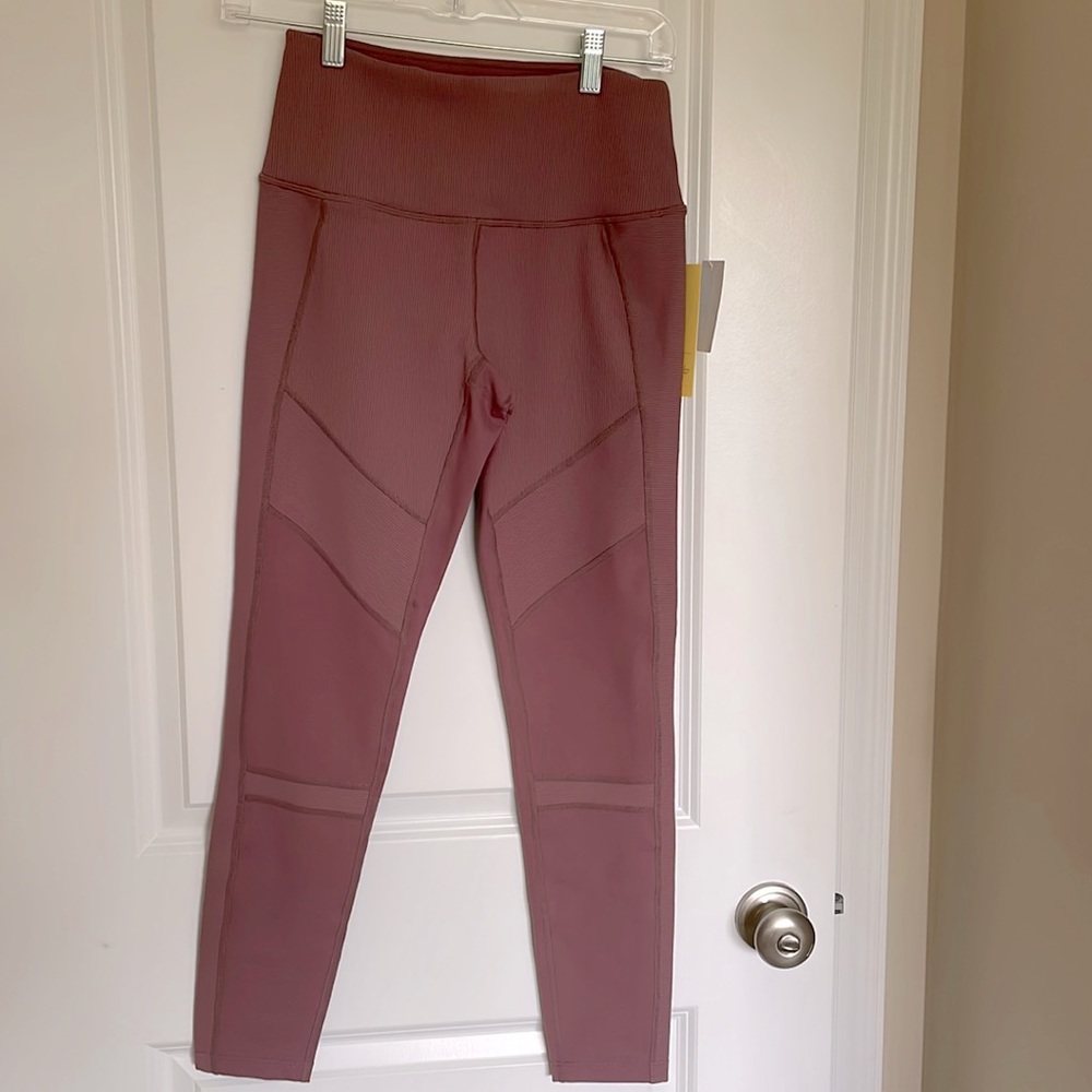 Zella High Waist Moto Rib Ankle Legging NWT